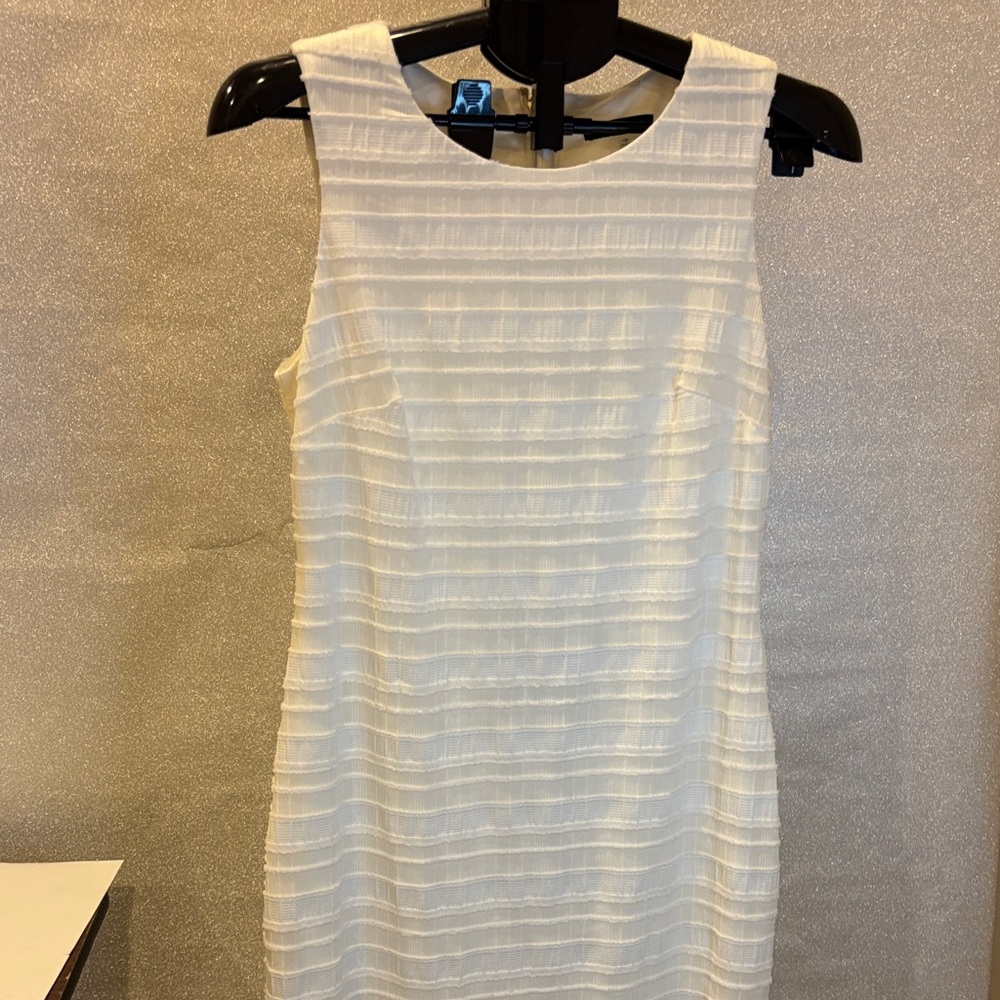 Tommy Hilfiger Cream Textured Midi Dress